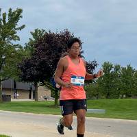 Participant turning corner